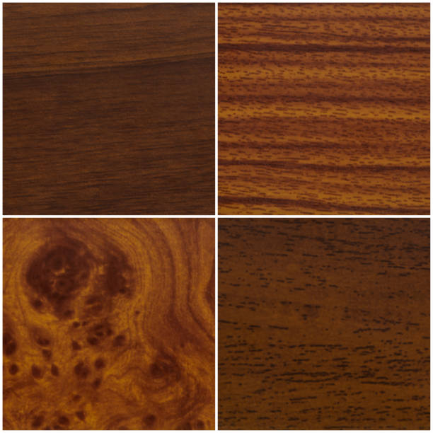 Four dark wood samples textures.